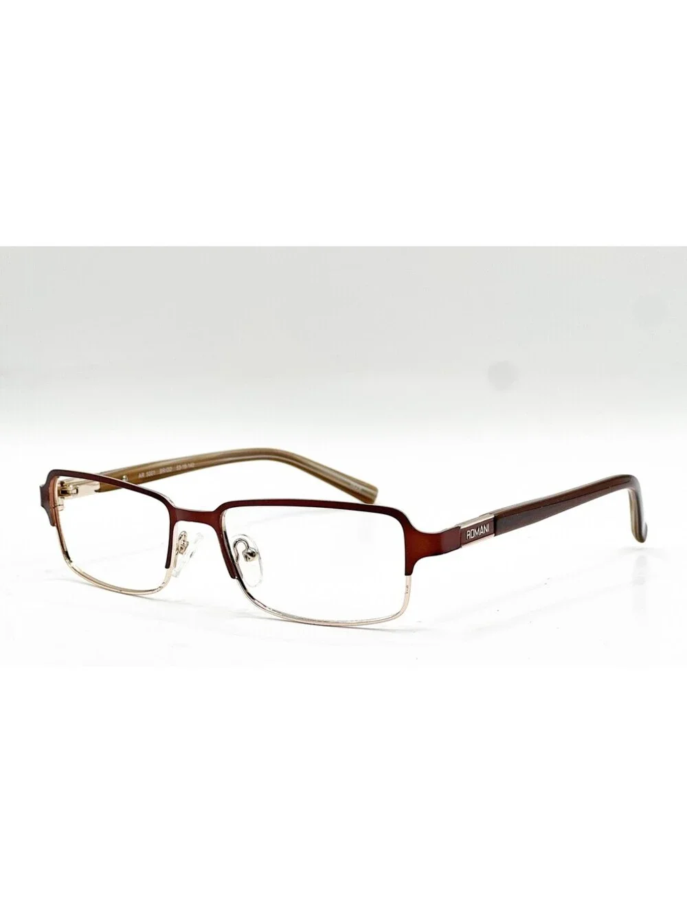 Alberto Romani Ar 5001 Br/Gd Brown/Gold Authentic Eyeglass Frames 53-16